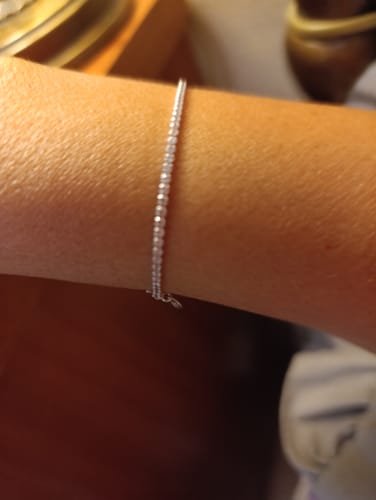 Customer photo review of Bracciale Tennis Zirconi Bianchi in Oro Bianco 18kt 1,5 mm