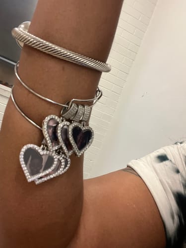 Customer photo review of Hearts Photo Bangle Bracelet