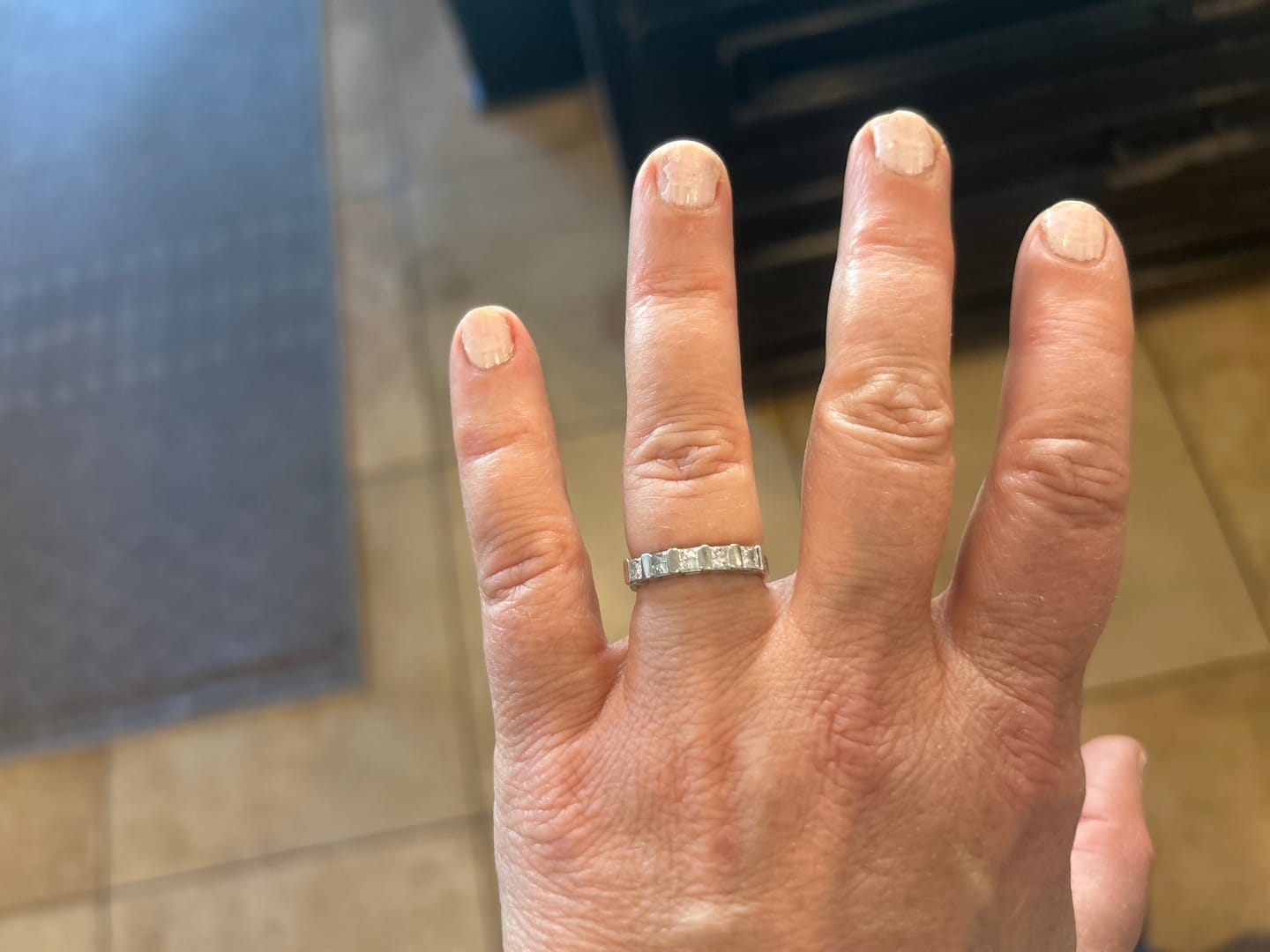 Customer photo review of 1.00 CT Princess Cut Diamonds - Wedding Band