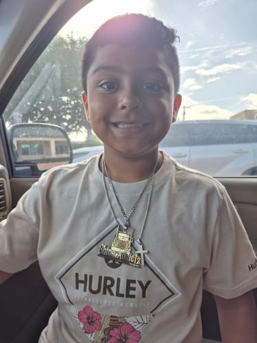 Customer photo review of Custom Logo Engraved Photo Pendant Necklace