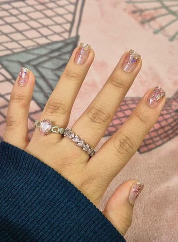Customer photo review of Anillo Gota Pink Plata 925