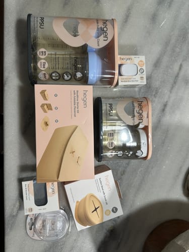 Customer photo review of Hegen Mealtime Starter Kit with Foldable Placemat Taupe