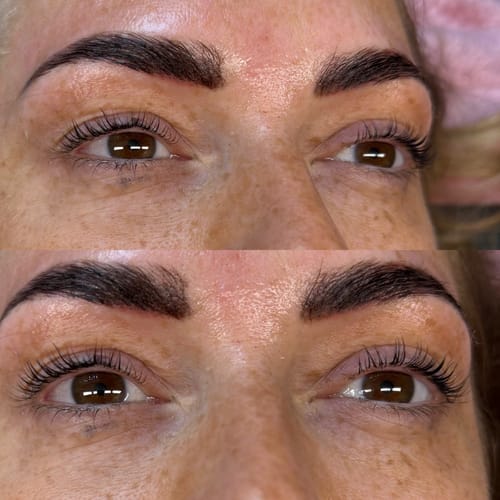 Customer photo review of (NEW) Cysteamine Brow & Lash Lamination Kit - 1,2 & 3 Steps - 3 x 15ml Tubes