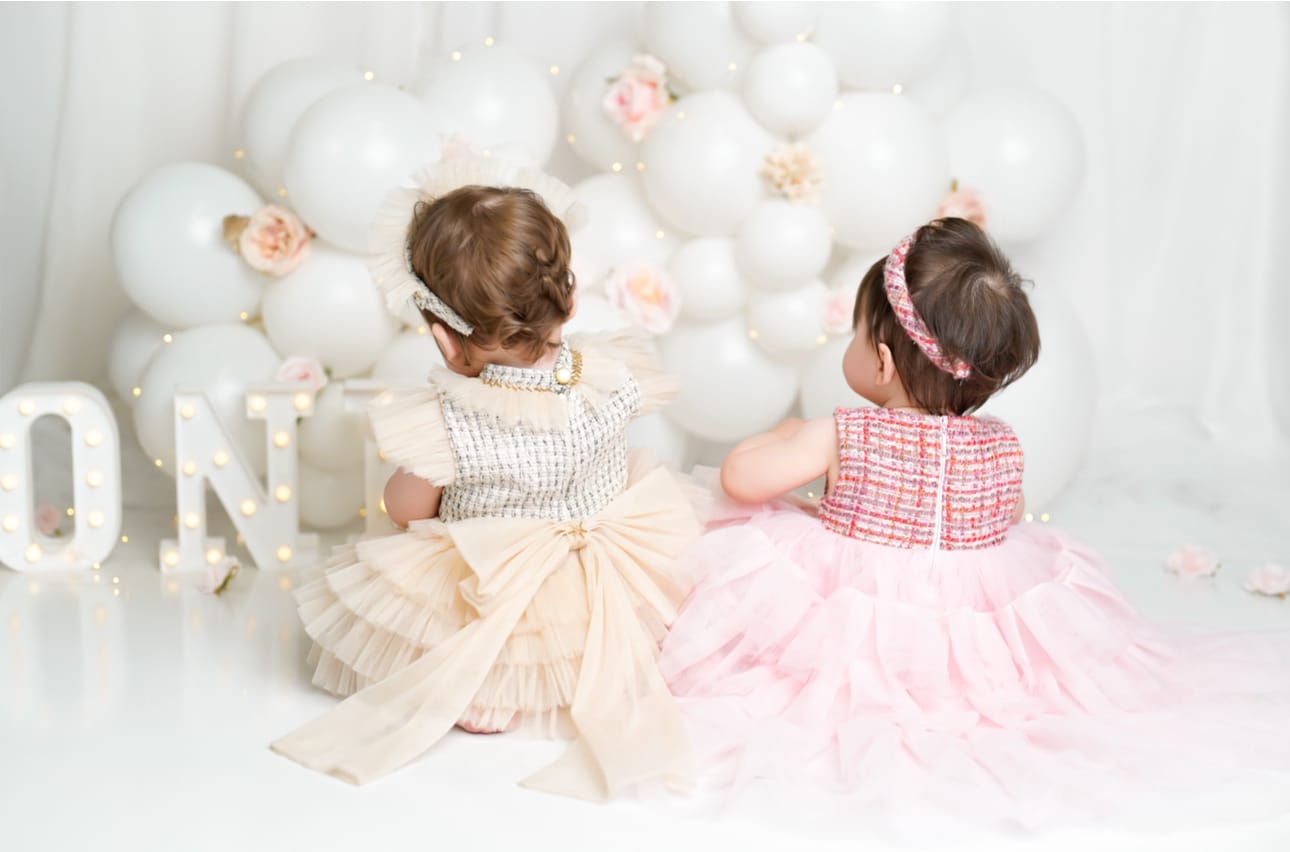Customer photo review of Kellie Pink Tweed Dress