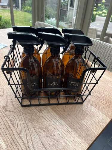 Customer photo review of Black Waterproof Cleaning Labels 6 CM x 6 CM (12 Labels)