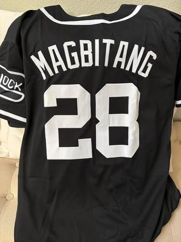 Customer photo review of Custom Black White Classic Style Authentic Baseball Jersey