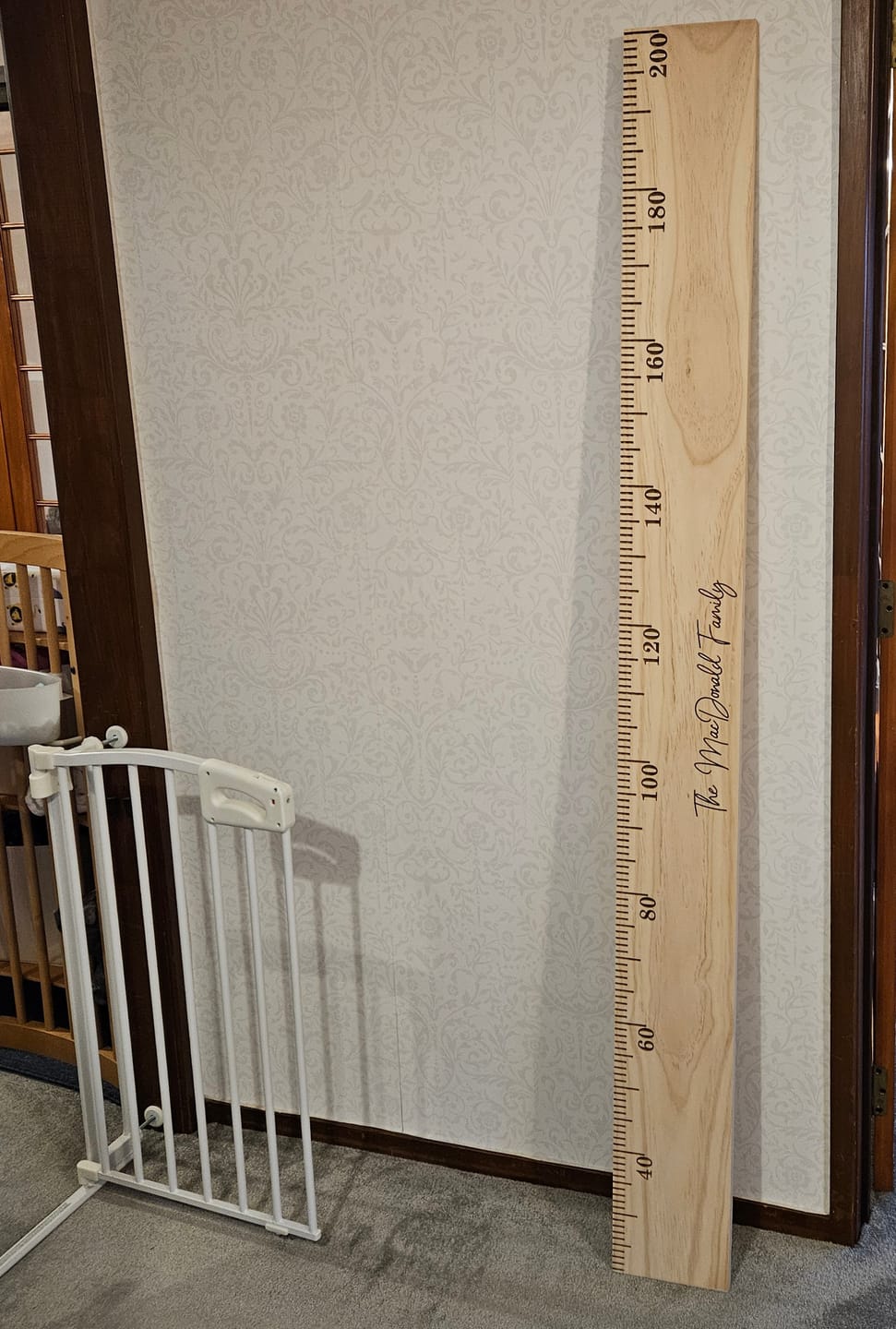 Customer photo review of Wooden Height Chart - Personalised Childrens Growth Ruler