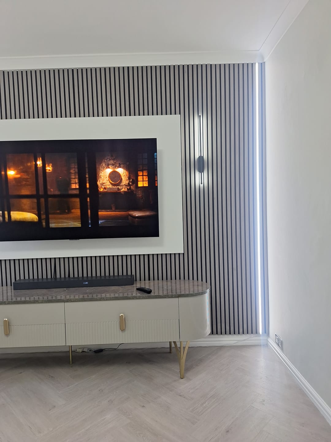 Customer photo review of LED Strip Lighting Kit For Slat Wall Panels – 2-Pack