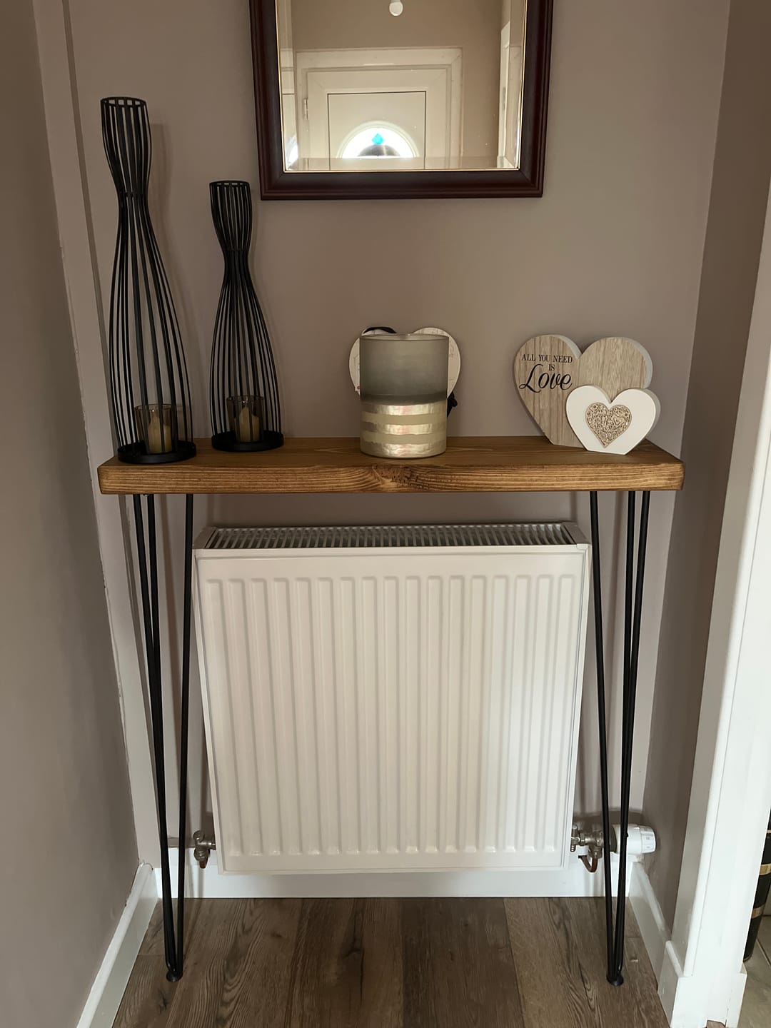 Customer photo review of Console Table 20cm Depth | Hairpin Leg