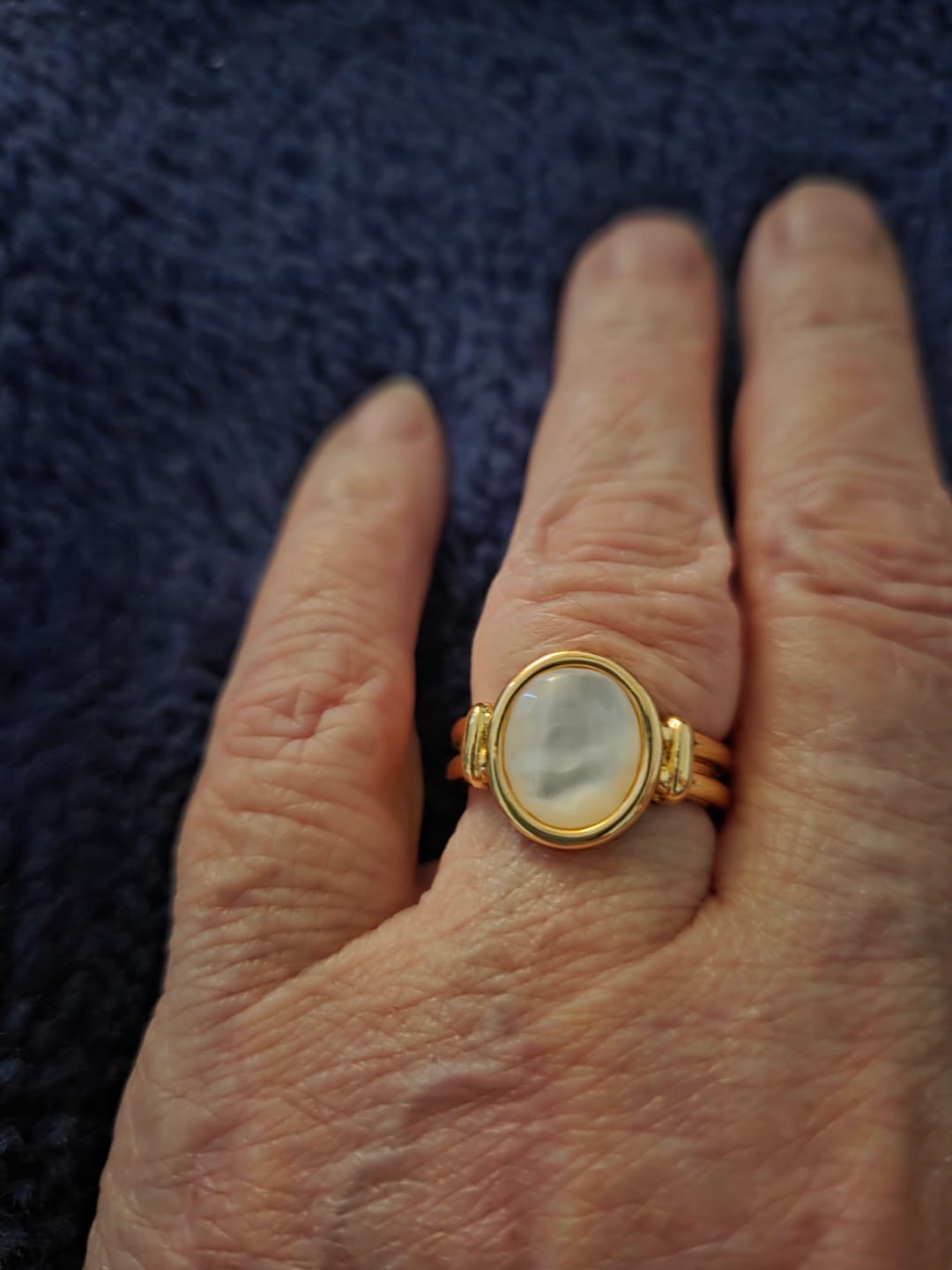 Customer photo review of Mother of Pearl Signet Ring