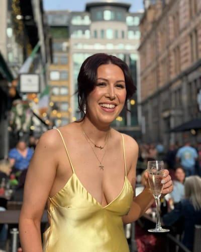 Customer photo review of Yellow Elegant Stain Women's Sling Dress Sexy Backless Sleeveless V Neck High Waist Evening Gown Summer Chic Lady Partywear 2025