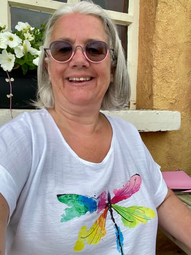Customer photo review of Adelina White Dragonfly T-Shirt