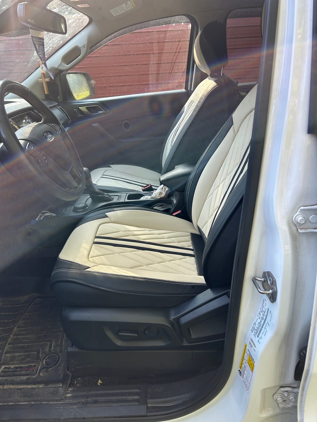 Customer photo review of Beige & Black Ultra Car Seat Covers