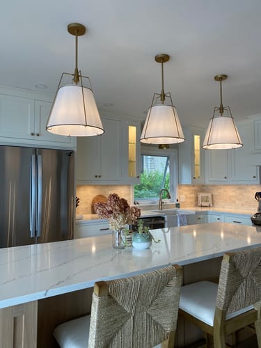Customer photo review of French Farmhouse Tapered Drum Fabric Lantern Pendant Light