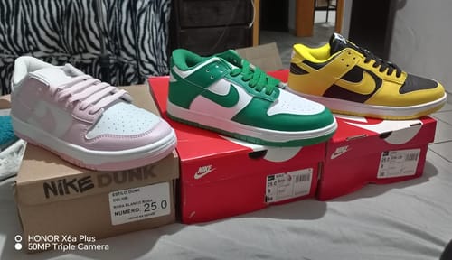Customer photo review of Tenis Dunk Rosa Blanco Rosa