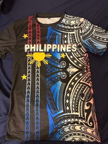 Customer photo review of Custom Philippines T Shirt Polynesian Tribal Black LT6