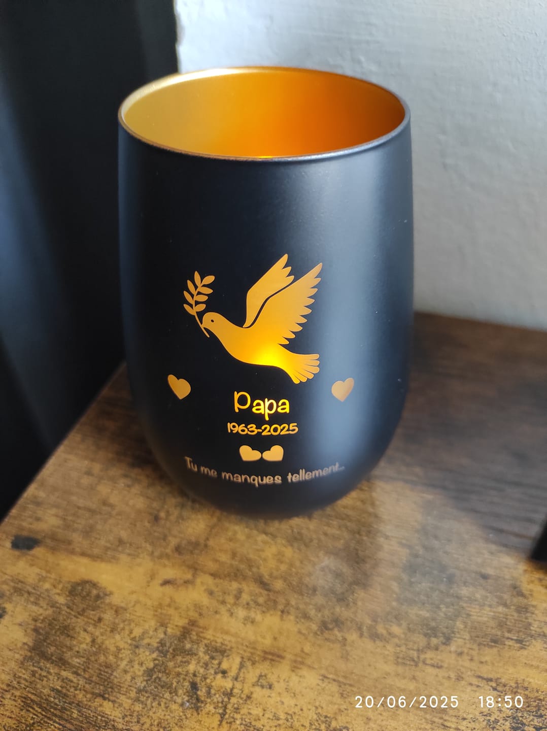 Customer photo review of Tu nous manques... - Deuil-Photophore