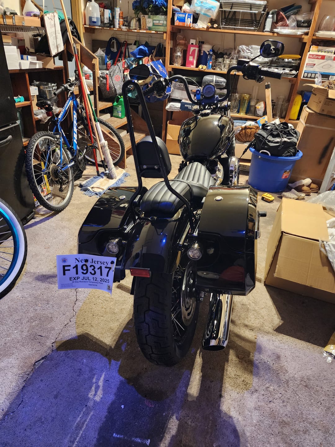 Customer photo review of 32L - Darkin Large Quick Mount Painted Hard Saddlebags for Harley Softail Street Bob FXBB