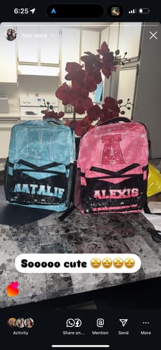 Customer photo review of Customized Backpack for Girls Ages 3-10 - Personalized Glitter Monogrammed Name Bags for Kindergarten, Preschool and Elementary School Children