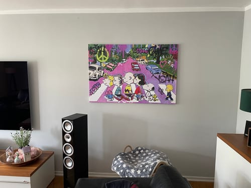 Customer photo review of Leinwandbild Comicfiguren Pea Nuts Pop Art Querformat