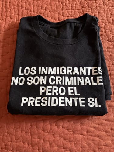 Customer photo review of Immigrants Spanish Unisex T-Shirt