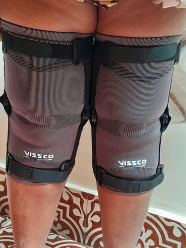 Customer photo review of Hinged Knee Cap | Supports the Knee joint with mediolateral hinges | Color - Grey (Single Piece)