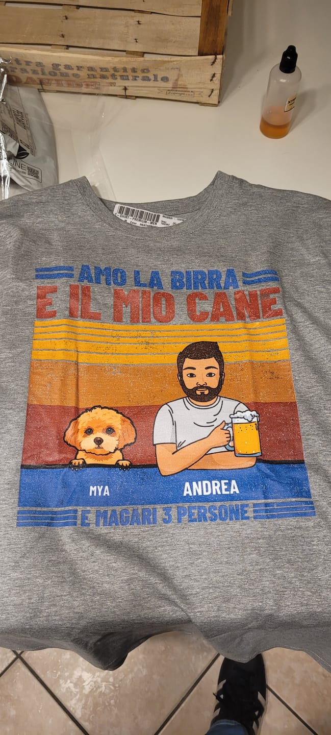 Customer photo review of Amo la birra e i miei animali da compagnia - Maglietta personalizzata