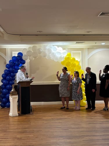 Customer photo review of 10x8 Ft Aluminum Balloon Arch Frame Wedding Arch Stand