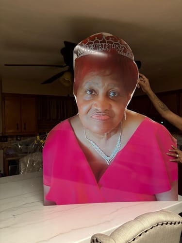 Customer photo review of Personalized Cardboard Cutouts | Custom Life Size Cutout
