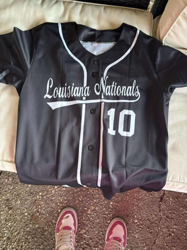 Customer photo review of Custom Black White Classic Style Authentic Baseball Jersey