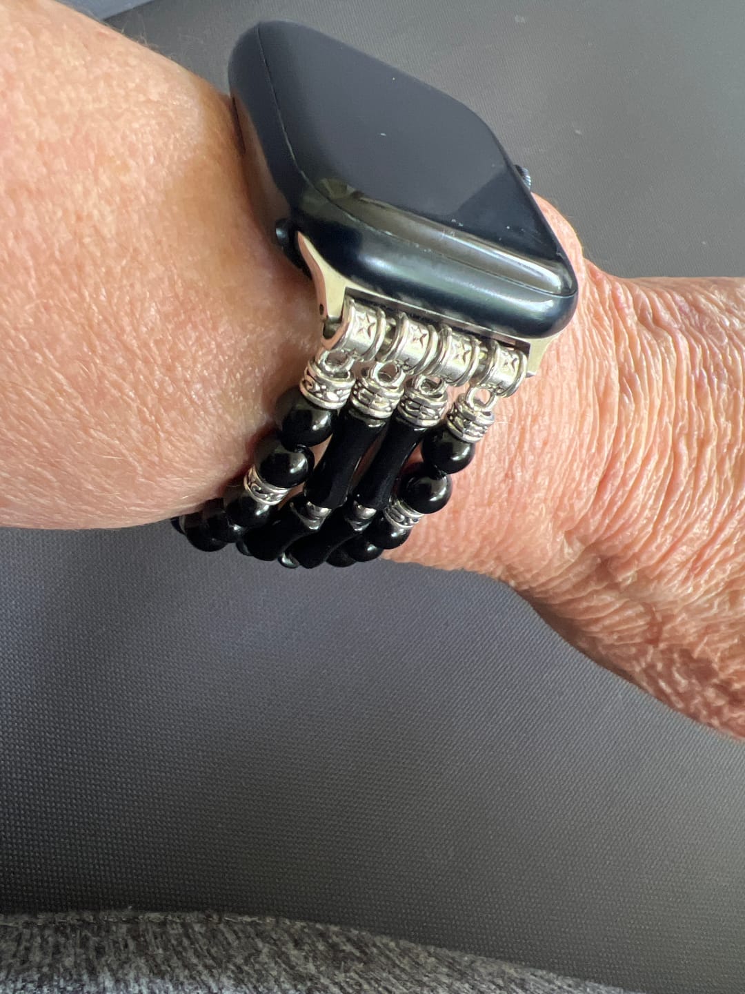 Customer photo review of Moonlight Agate Stretch Apple Watch Strap
