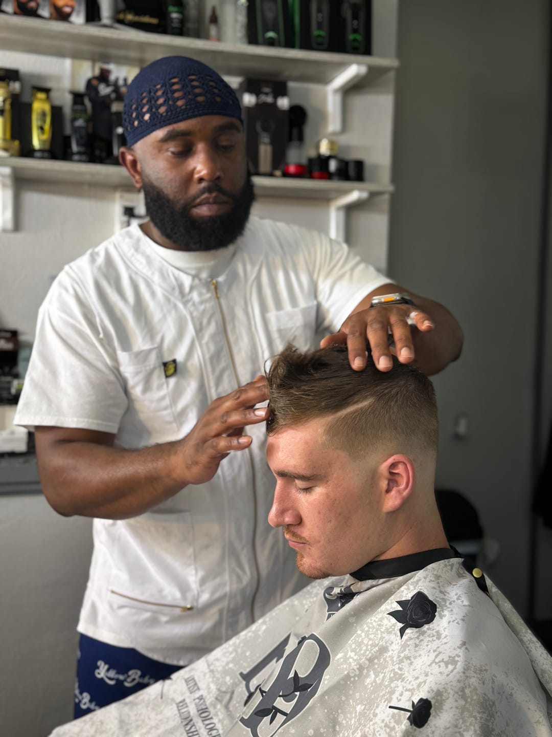 Customer photo review of King Midas Barber Vest - White