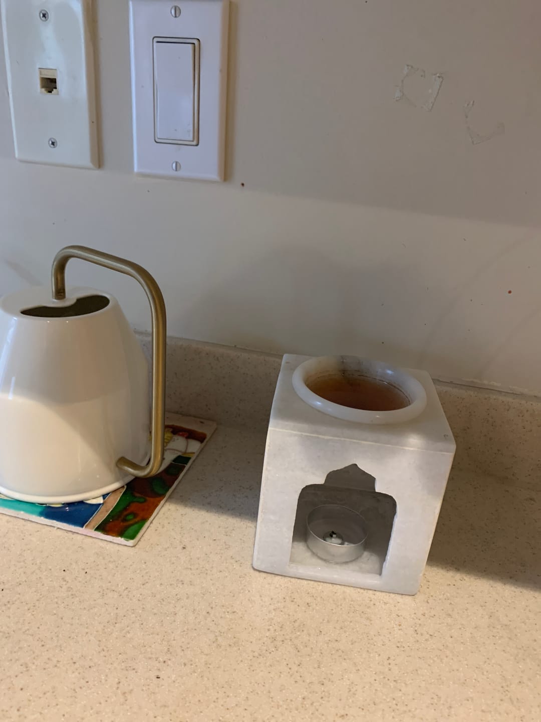 Customer photo review of MARBLE FLOWER LATTICE AROMA OIL BURNER