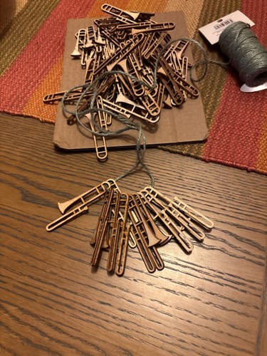 Customer photo review of Unfinished Wood Trombone Shape - Music - Craft - up to 46" DIY