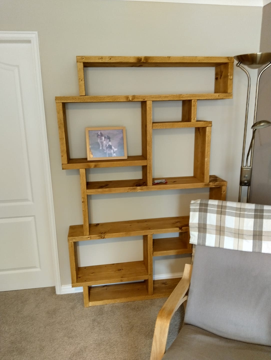 Customer photo review of Solid Wood Box Bookcase & Shelving Unit - Modular Storage Organizer- -boxes