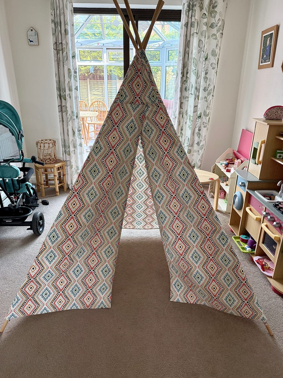 Customer photo review of Tribal Design Tiles Cotton Canvas Fabric