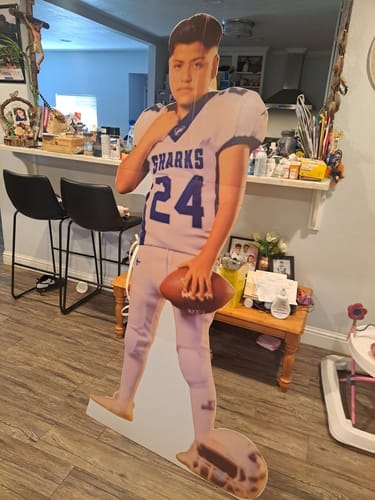 Customer photo review of Personalized Cardboard Cutouts | Custom Life Size Cutout