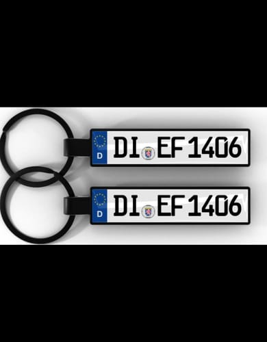 Customer photo review of Kennzeichen Schlüsselanhänger Mini Nummernschild Metall