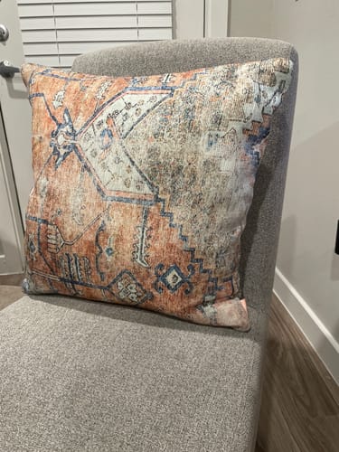Customer photo review of Distressed Vintage Cezanne in Multicolor Pillow