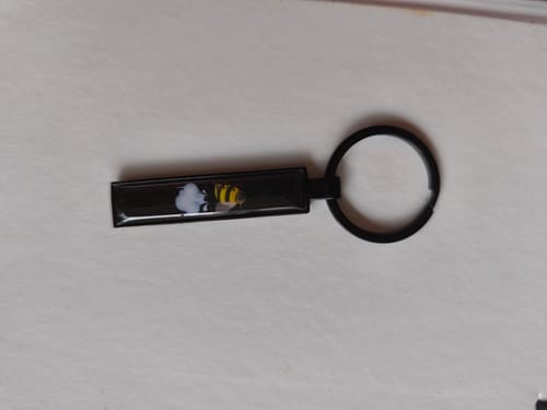 Customer photo review of Metall Schlüsselanhänger personalisiert mit Name, Text, Spruch und Foto