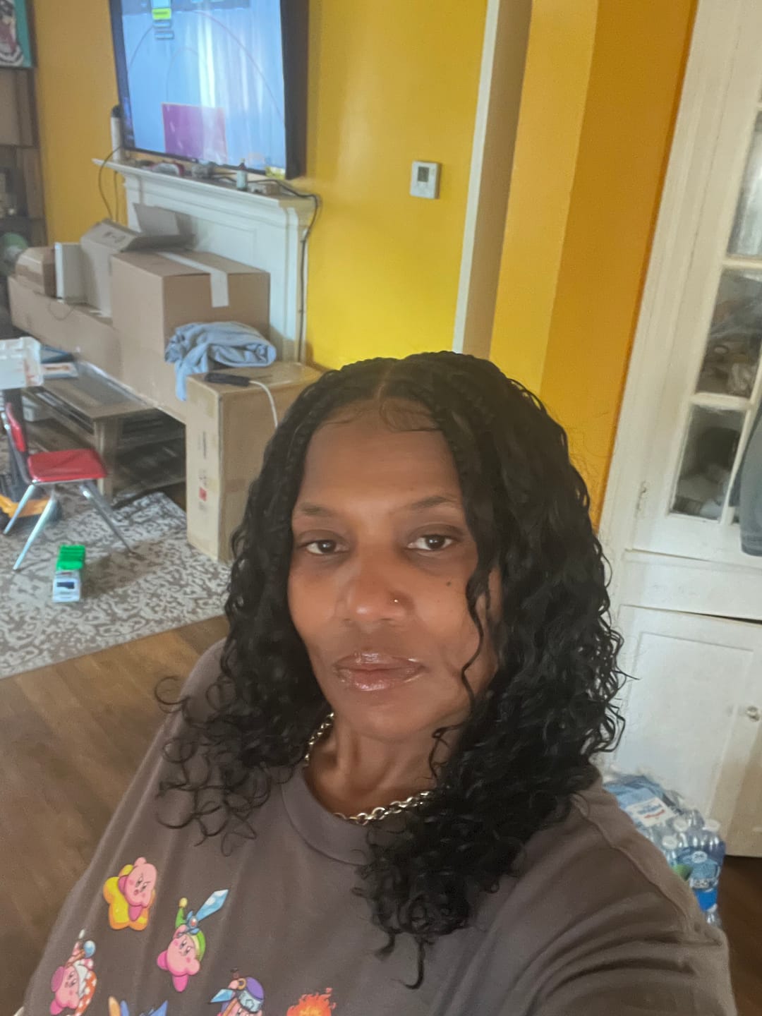 Customer photo review of Kiki - 16" Pre Bleached Swiss HD Lace Human Hair Curls Full Lace Knotless Boho Box Braided Wig