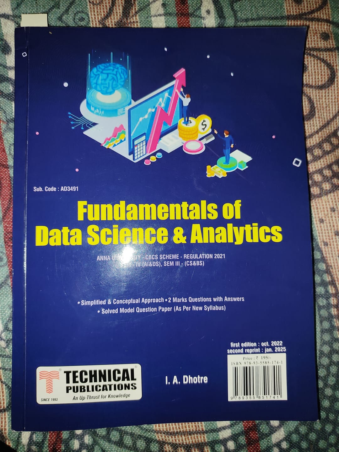 Customer photo review of Fundamentals of Data Science and Analytics  for BE Anna University R21CBCS (III- CS & BS & Semester - IV AI&DS- AD3491)