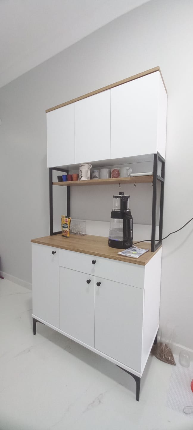 Customer photo review of Rani JE197 Çok Amaçlı Dolap 6 Kapaklı 1 Çekmeceli Kiler Mutfak Dolabı Sepet Ceviz - Beyaz