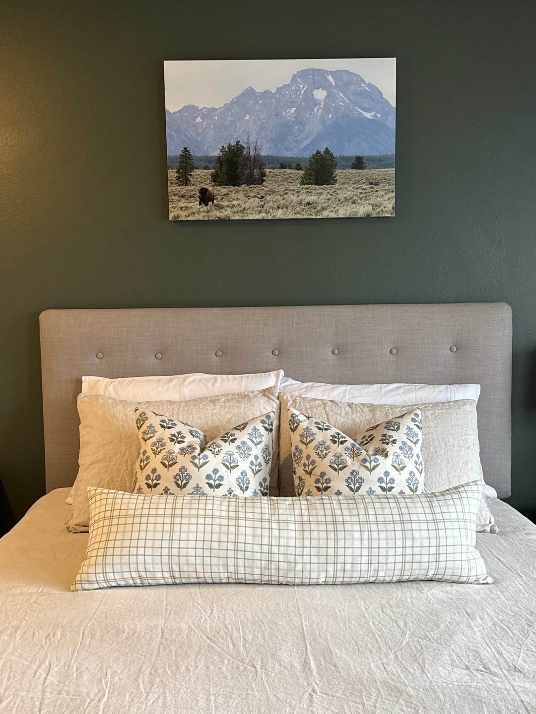 Customer photo review of Rhodes in Linen - 18" | 20" | 22" | 26" | 12x20" | 12x40"