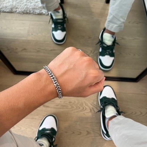 Customer photo review of 8MM Cuban Chain Bracelet - Silver