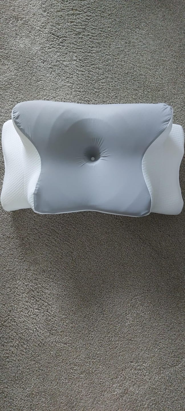 Customer photo review of Halo® Cervical Pillow – Orthopaedic Contour Shaped Memory Foam | Ice Silk Cover