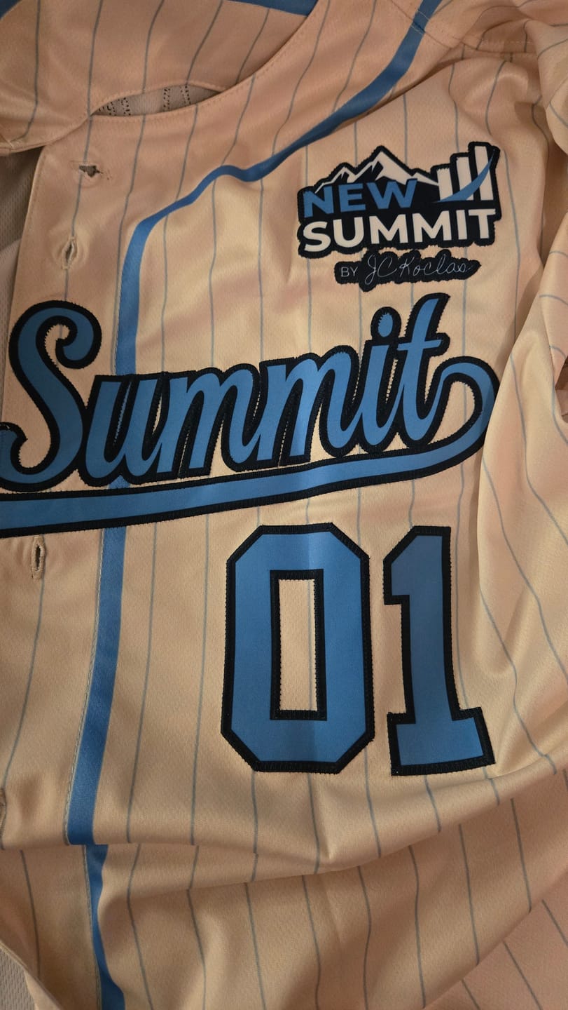 Customer photo review of Custom Cream Light Blue-Light Gray Stripe Fashion Design Full Button Authentic Baseball Jersey