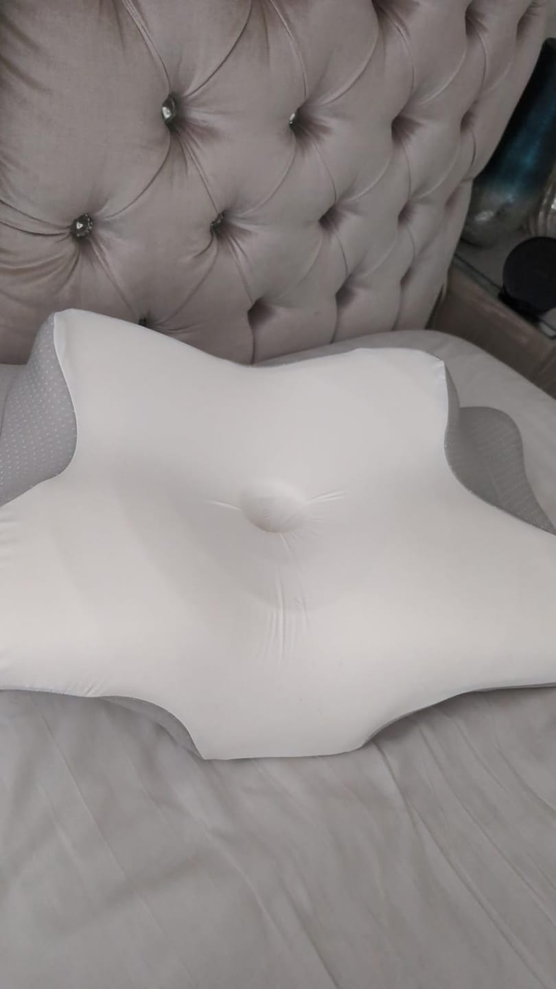 Customer photo review of Halo® Cervical Pillow – Orthopaedic Contour Shaped Memory Foam | Ice Silk Cover