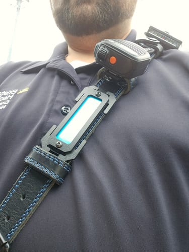 Customer photo review of Blue Glow In The Dark Web MOLLE Identifier