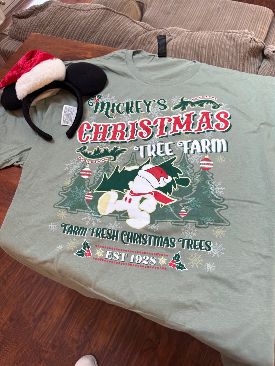 Customer photo review of Mickey's Christmas Tree Farm Shirt